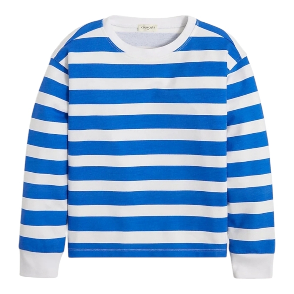 Crewcuts sweatshirt girls size xxl blue white striped crewneck sweatshirt top